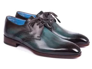Paul Parkman Schuhe Paul Parkman Herren Medaillon Zehen Derby Schuhe in Türkis & Braun