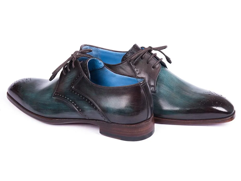 Paul Parkman Schuhe Paul Parkman Herren Medaillon Zehen Derby Schuhe in Türkis & Braun
