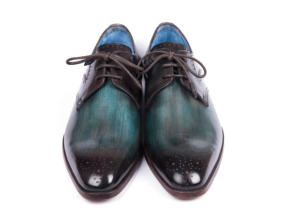 Paul Parkman Schuhe Paul Parkman Herren Medaillon Zehen Derby Schuhe in Türkis & Braun