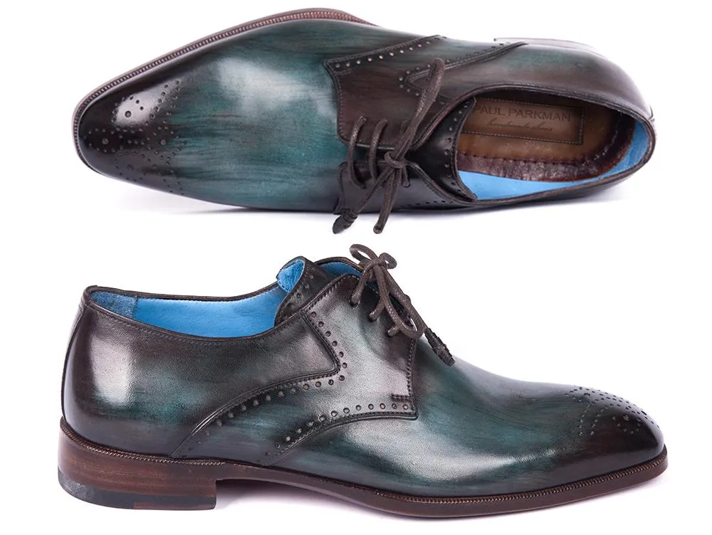 Paul Parkman Schuhe Paul Parkman Herren Medaillon Zehen Derby Schuhe in Türkis & Braun