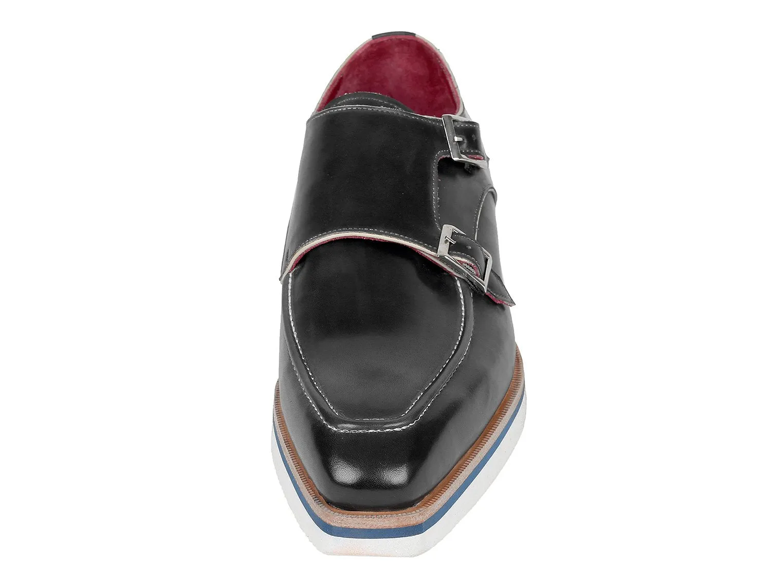 Paul Parkman Schuhe Paul Parkman Herren elegante lässige Monkstrap Lederschuhe in Schwarz