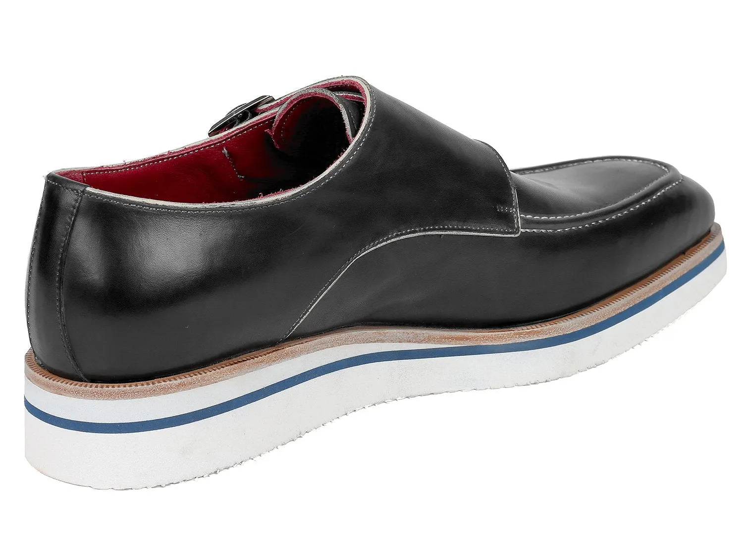 Paul Parkman Schuhe Paul Parkman Herren elegante lässige Monkstrap Lederschuhe in Schwarz
