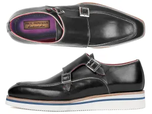 Paul Parkman Schuhe Paul Parkman Herren elegante lässige Monkstrap Lederschuhe in Schwarz