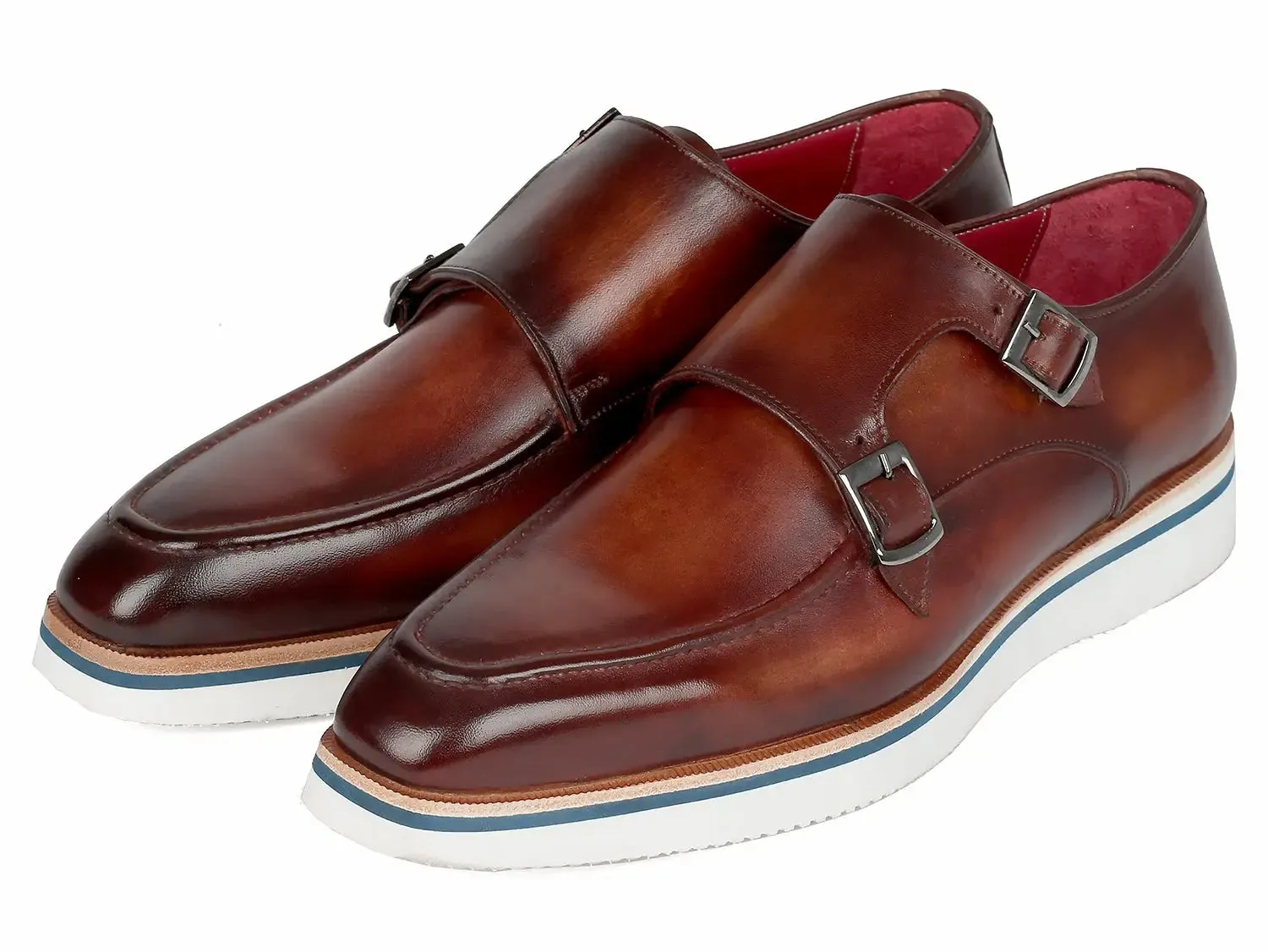 Paul Parkman Schuhe Paul Parkman Herren elegante lässige Mönchsschnürschuhe in braunem Leder