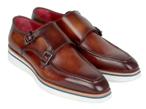Paul Parkman Schuhe Paul Parkman Herren elegante lässige Mönchsschnürschuhe in braunem Leder