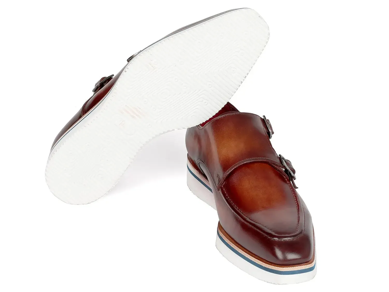Paul Parkman Schuhe Paul Parkman Herren elegante lässige Mönchsschnürschuhe in braunem Leder