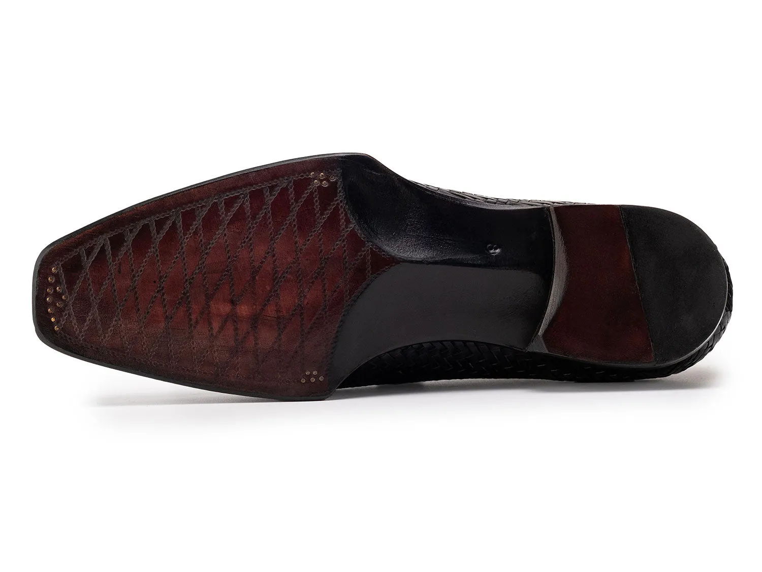 Paul Parkman Schuhe Paul Parkman Herren Oxfordschuhe aus geflochtenem Leder mit Handvernähung in Schwarz