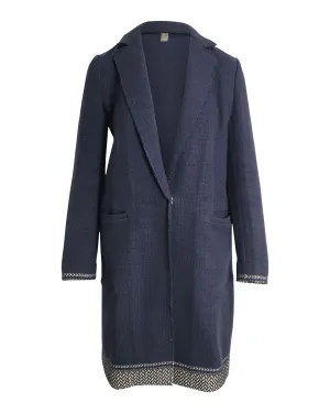 Pinko Einreihiger Mantel in Marineblau aus Baumwolle