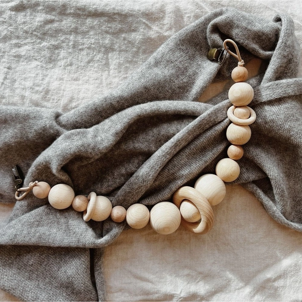 Pram Chain - Handgefertigt - Natürliches Buchenholz
