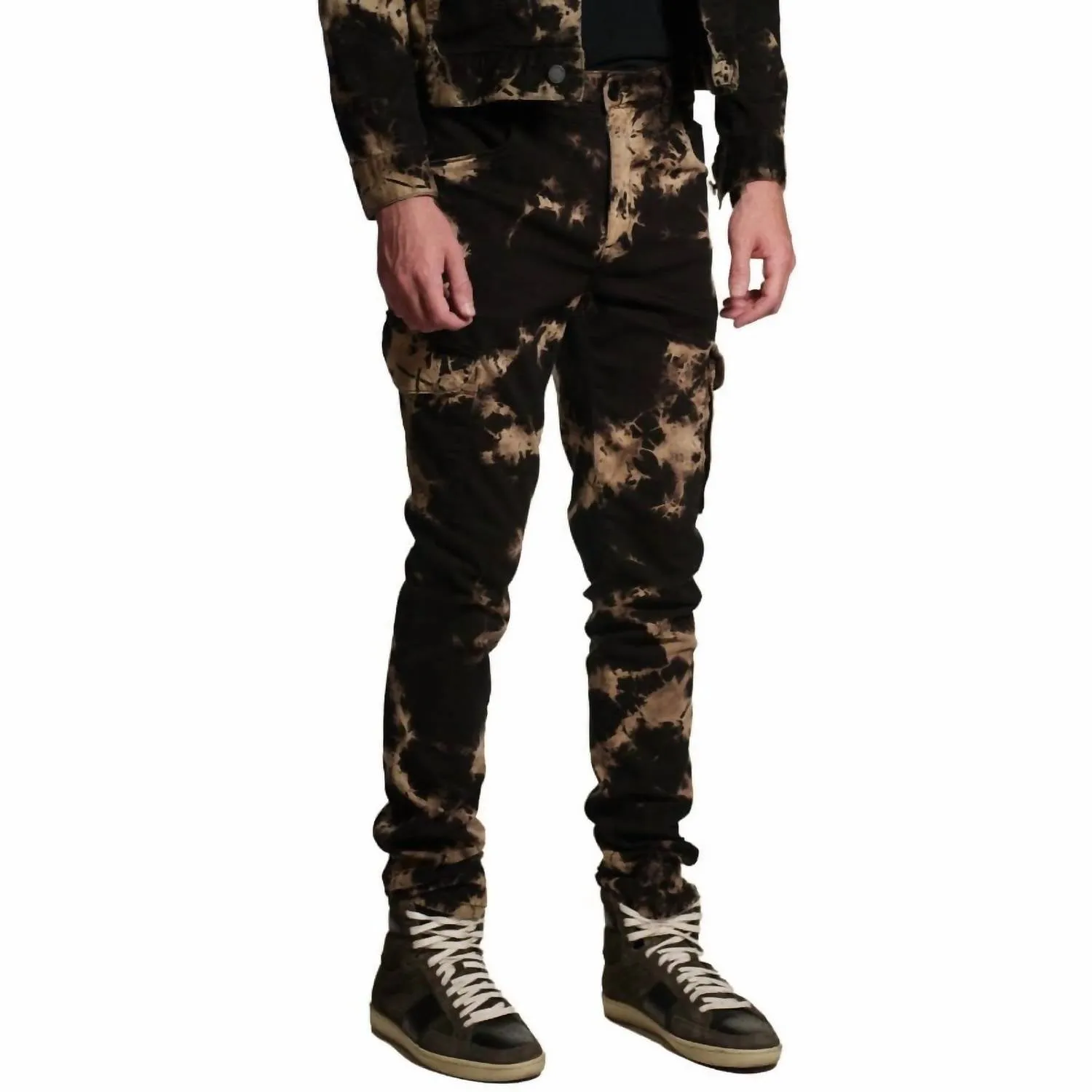 Preston Tie Dye Cargo Hose In Sandstorm
