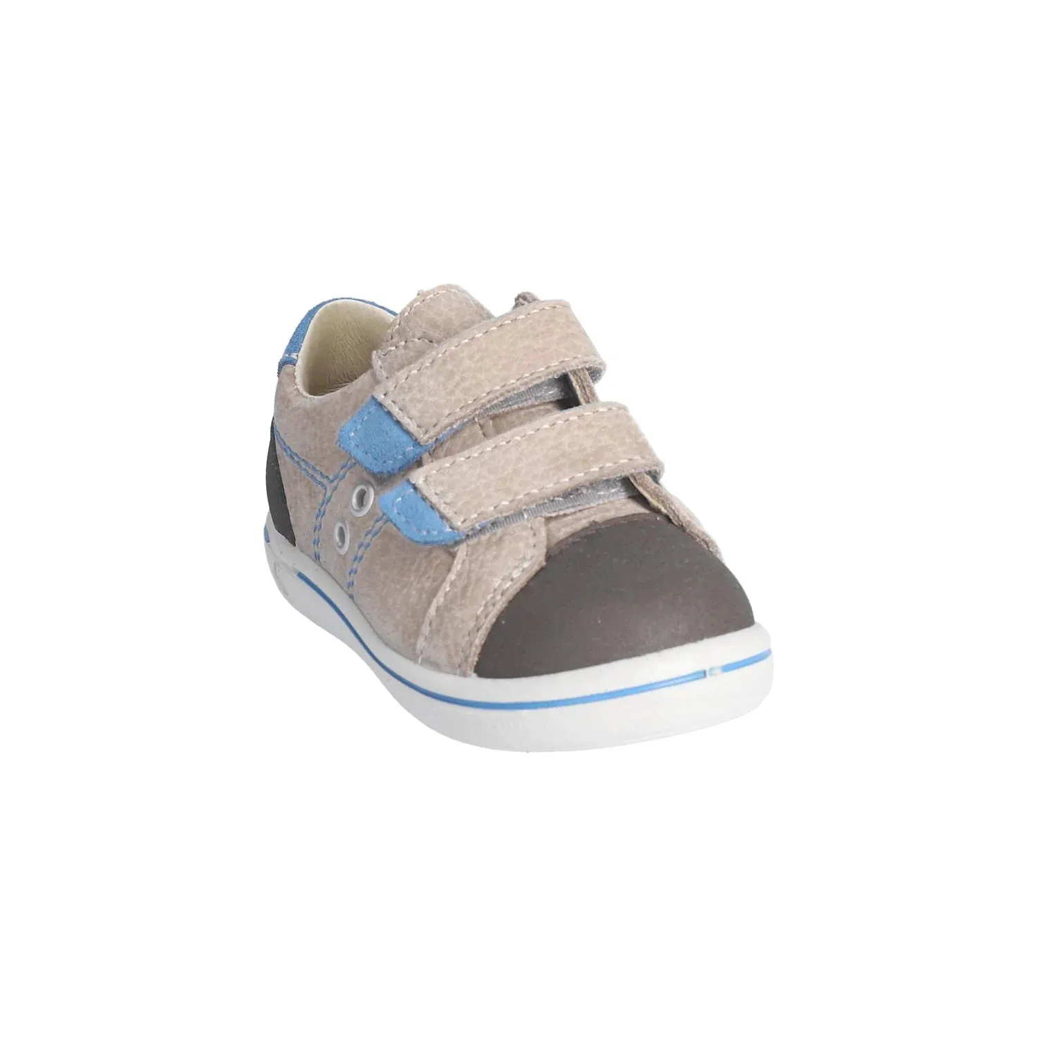 Ricosta: Nippy - Kinder-Schuhe mit Doppelklettverschluss Stein / Kies