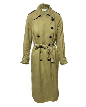 Robert Rodriguez Doppelreihiger Trenchcoat mit Gürtel in Brauner Baumwolle