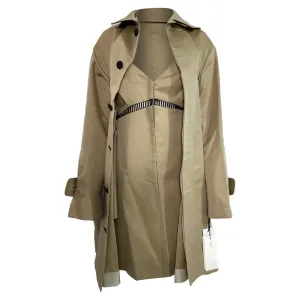 Sacai Kleid Einsatz Trenchcoat in Brauner Baumwolle