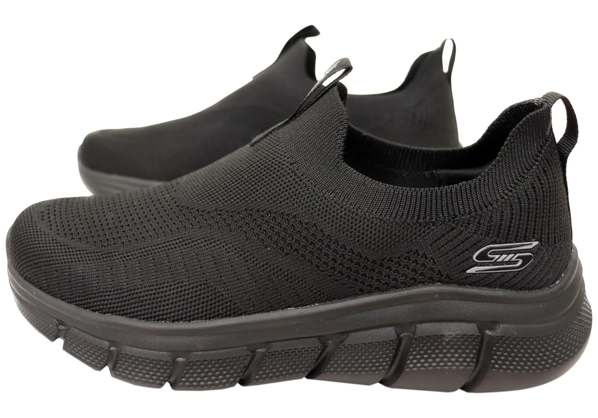 Skechers Herren BOBS Sport B Flex Frigid Edge Bequeme Schlupfschuhe Skechers Schuhe