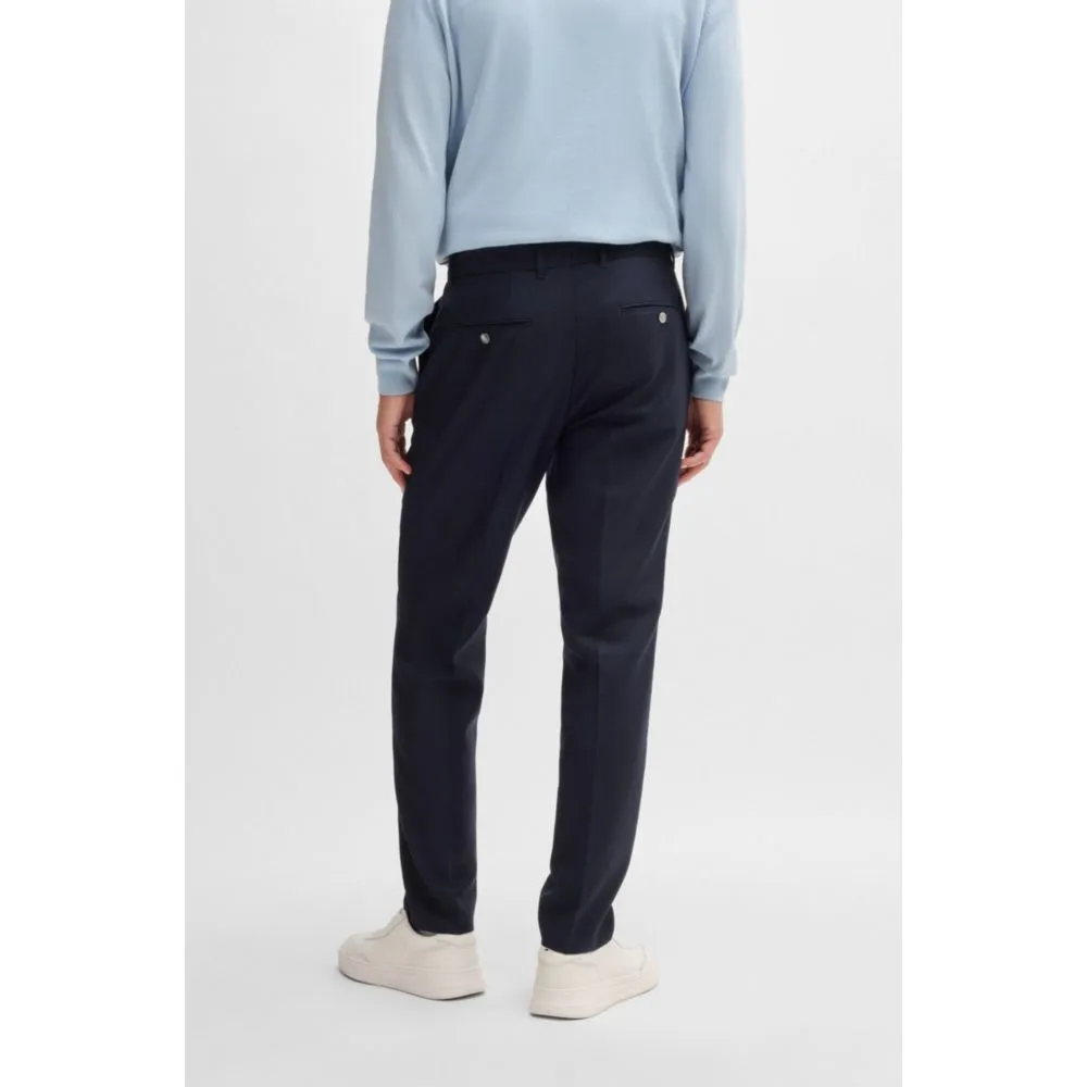 Slim-fit Hose aus mikrogemusterter reiner Wolle