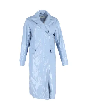 Sportmax Kunstleder Trenchcoat in Hellblau aus Polyester