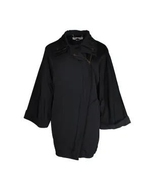 Stella McCartney Weitärmeliger Mantel in Schwarz aus Polyester