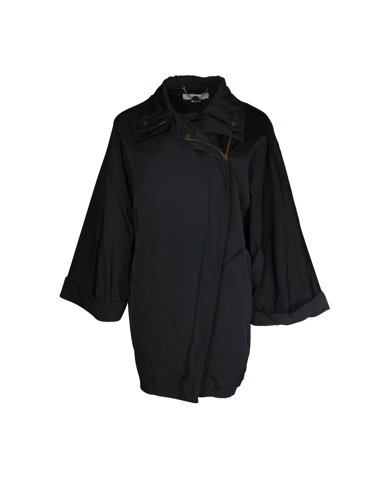 Stella McCartney Weitärmeliger Mantel in Schwarz aus Polyester