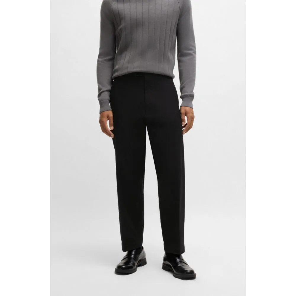 Gerade geschnittene Hose aus Stretch-Baumwolle mit Dobby-Muster