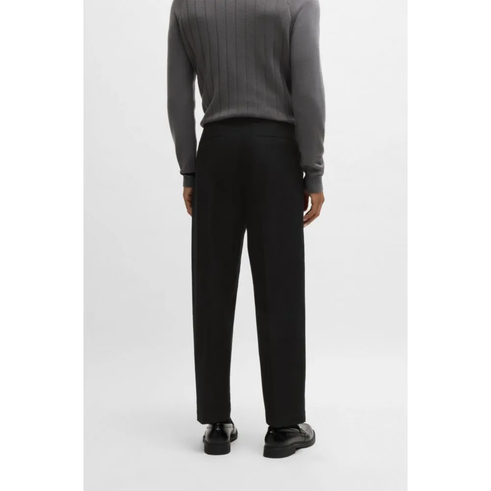 Gerade geschnittene Hose aus Stretch-Baumwolle mit Dobby-Muster