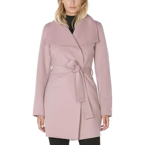 TAHARI Damen Wollmantel mit Bindegürtel, Vintage Rosa Puder