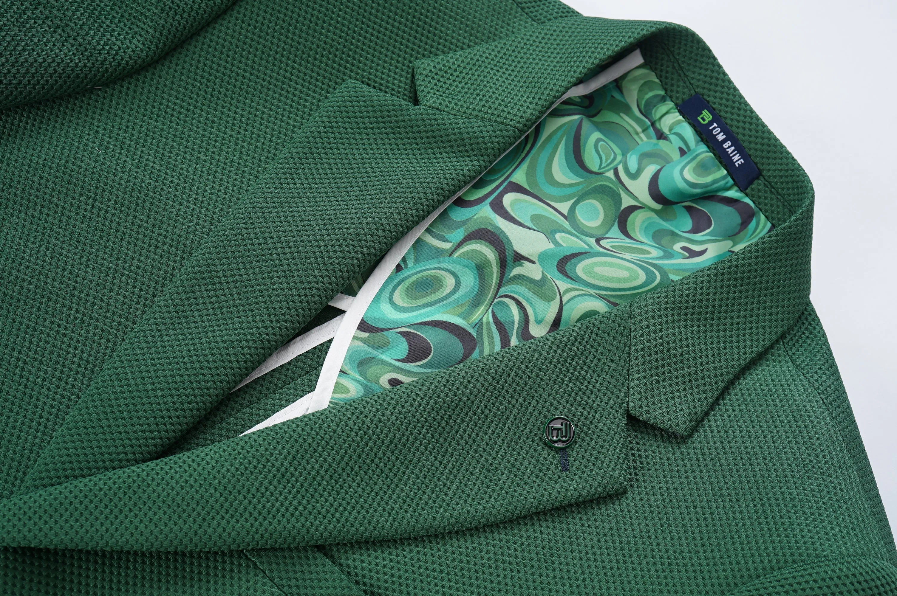 Tom Baine Slim Fit Waffle Performance Stretch Sportjacke in Uni
