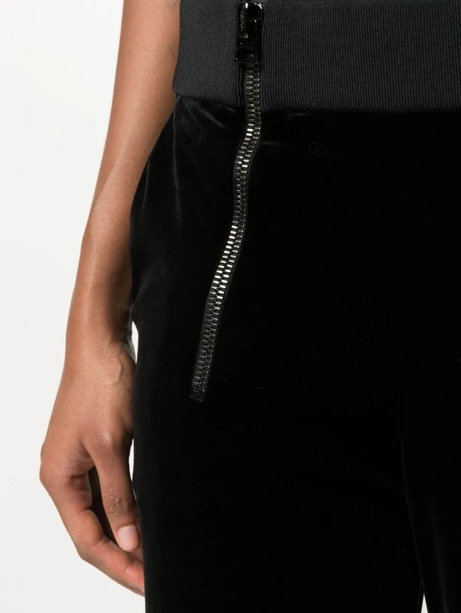 Tom Ford Damen Samt-Hose Mit Reißverschluss In Schwarz