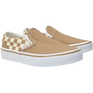 VANS Neutral Karomuster BRAUN/WEIß Klassische Slip-On Vans im neutralen Karomuster