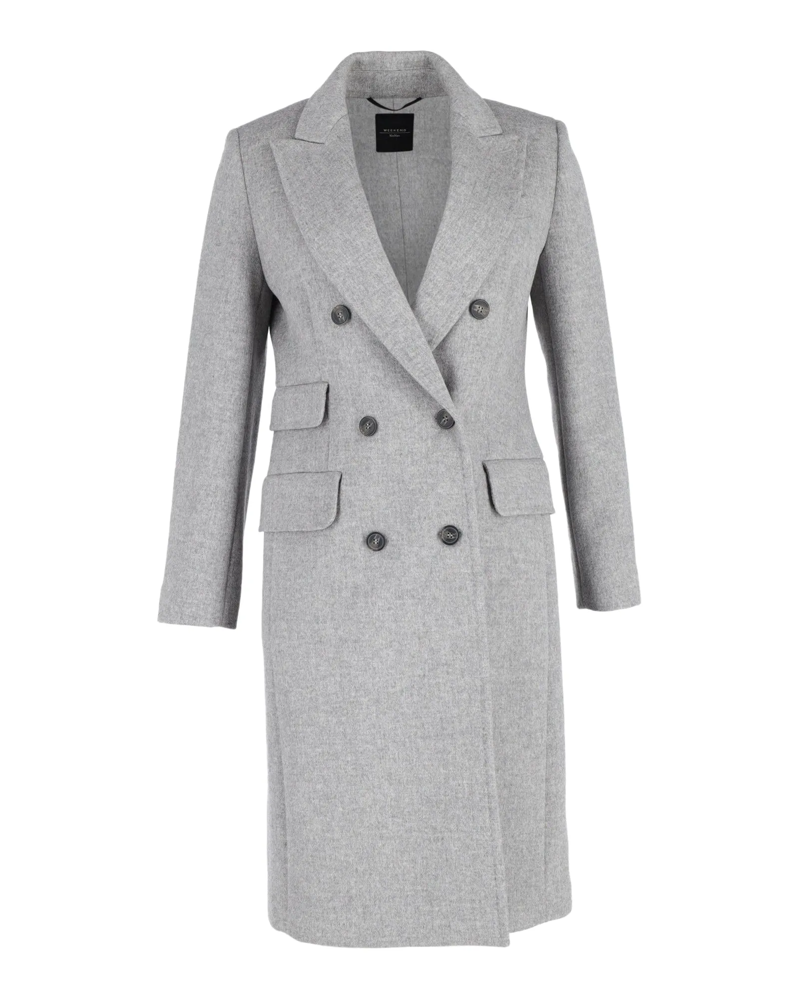Weekend Max Mara Zweireiher-Mantel in grauer Wolle