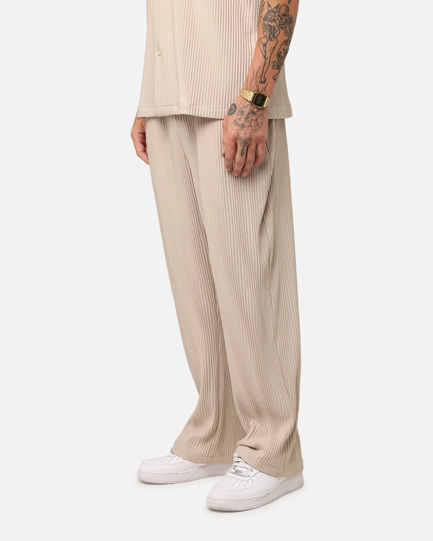 XXIII Plisseehose Beige