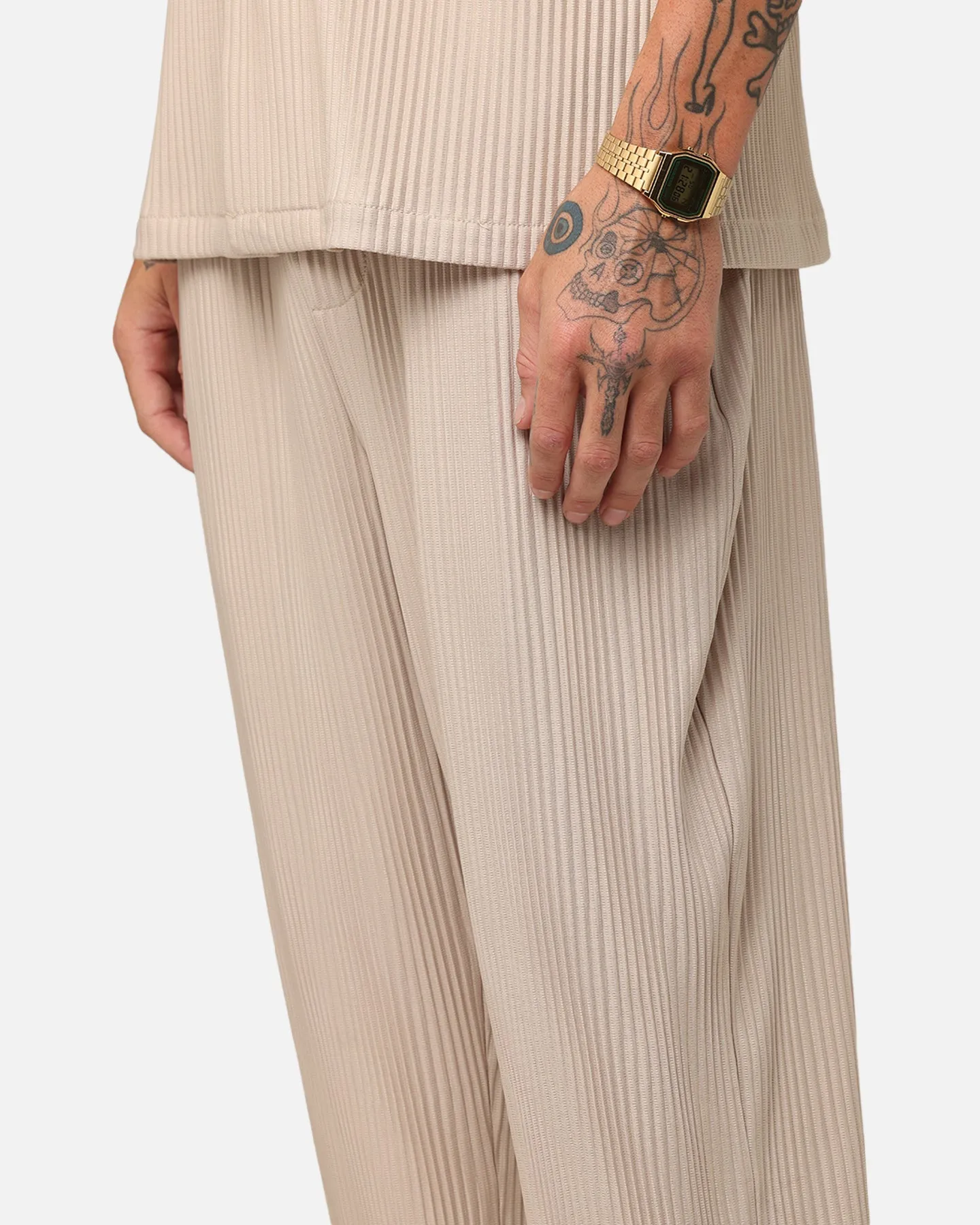 XXIII Plisseehose Beige