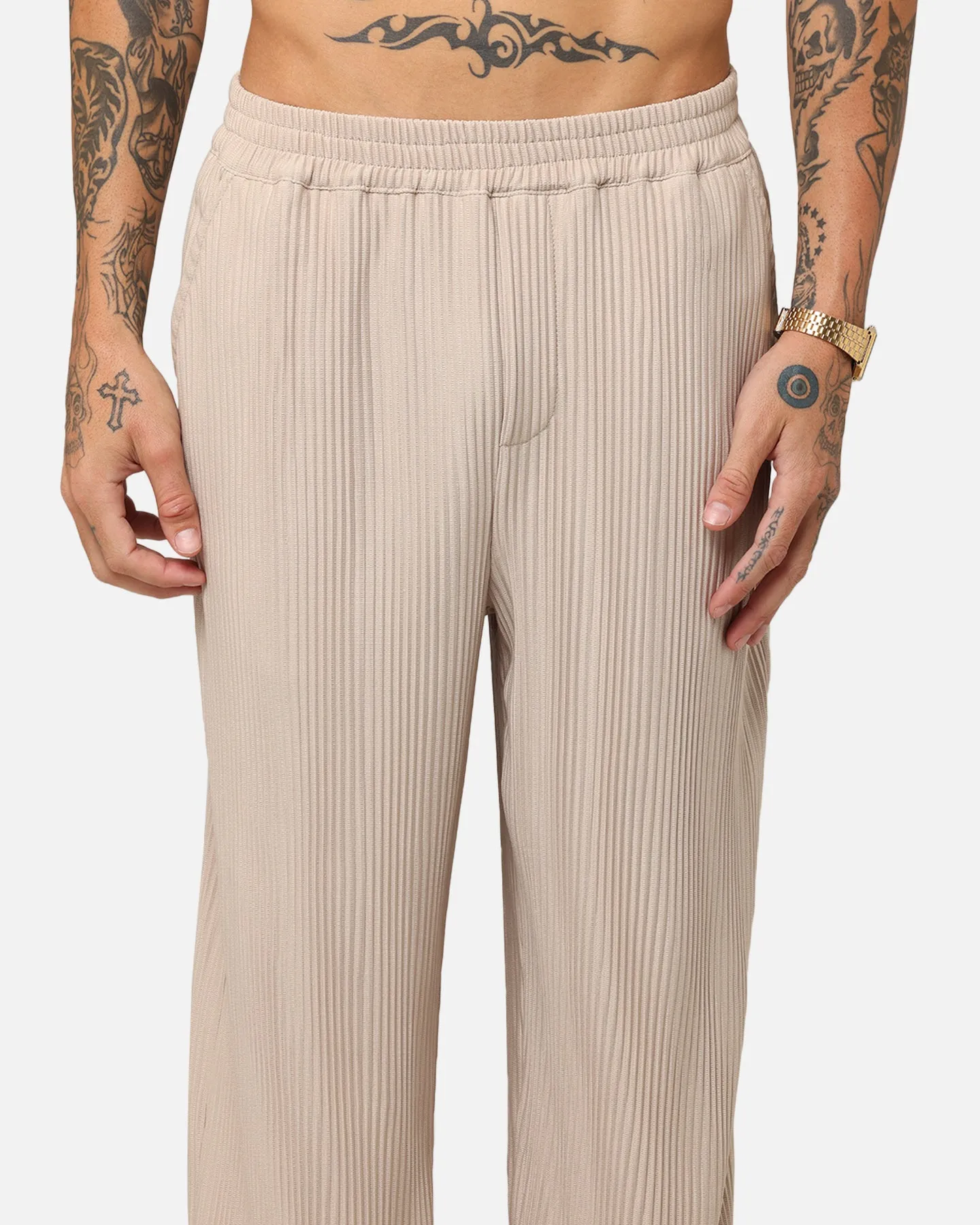 XXIII Plisseehose Beige