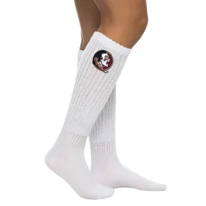 ZooZatz Damen Seminole Logo Slouchy Socken - Weiß ZooZatz Kleidung Damen